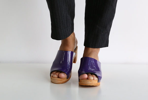 967 tove clog high purple patent